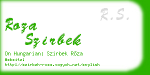 roza szirbek business card
